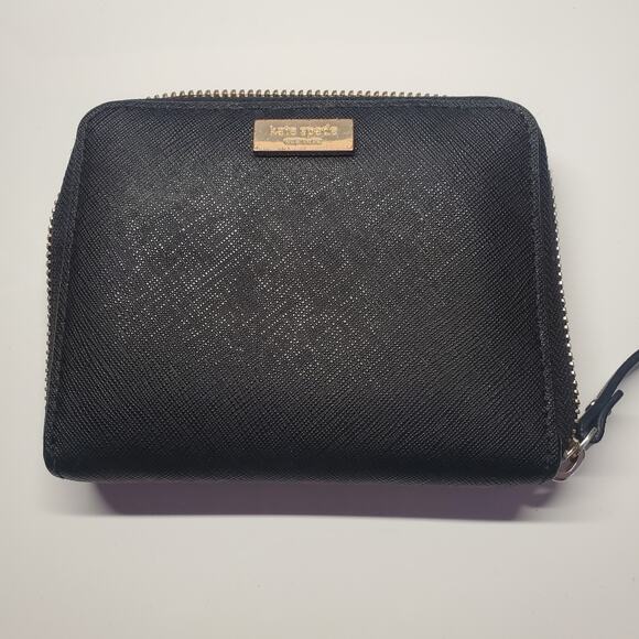 Kate Spade New York Zippered Bi-fold Wallet Travel Card Case Black - Picture 14 of 15